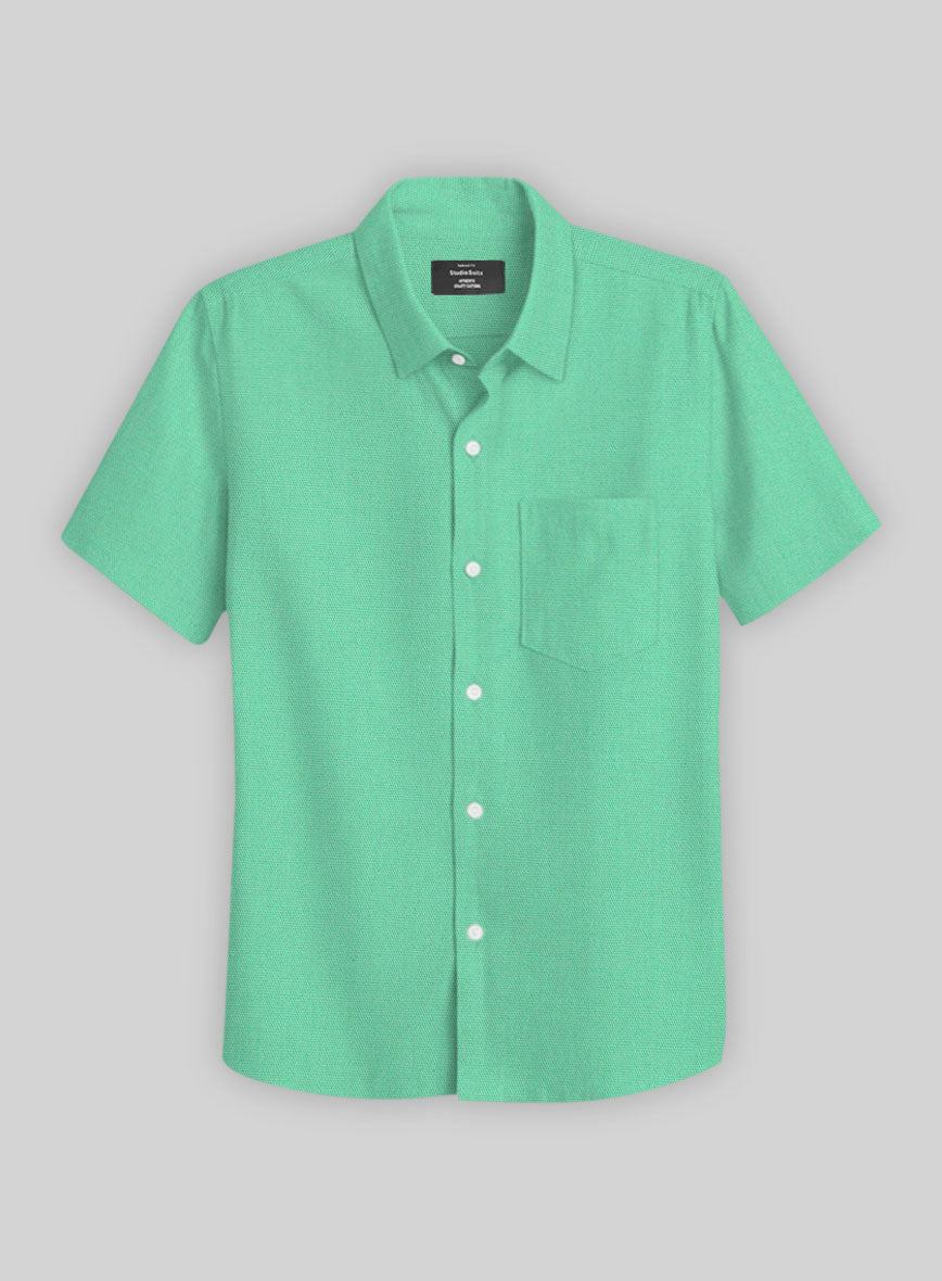 Fern Green Stretch Poplene Shirt - StudioSuits