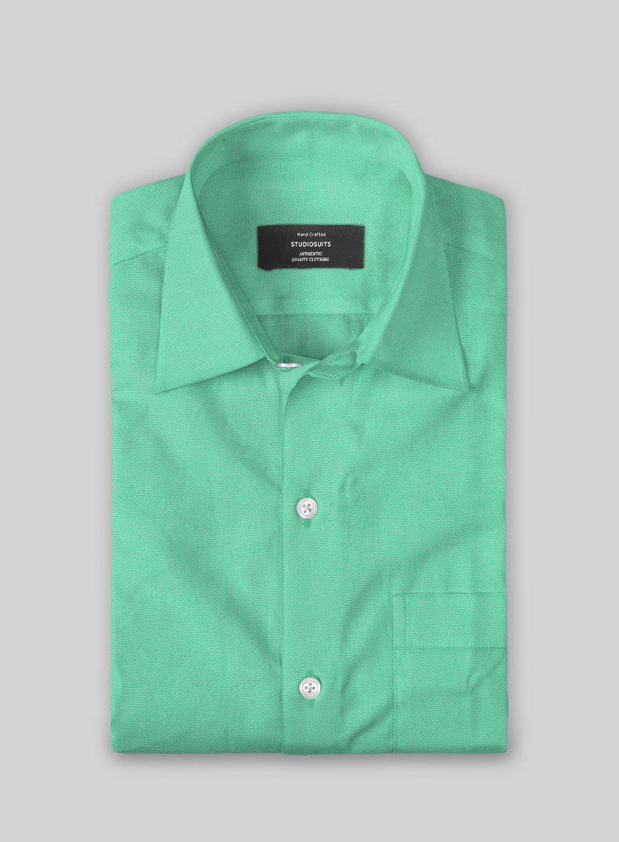 Fern Green Stretch Poplene Shirt - StudioSuits