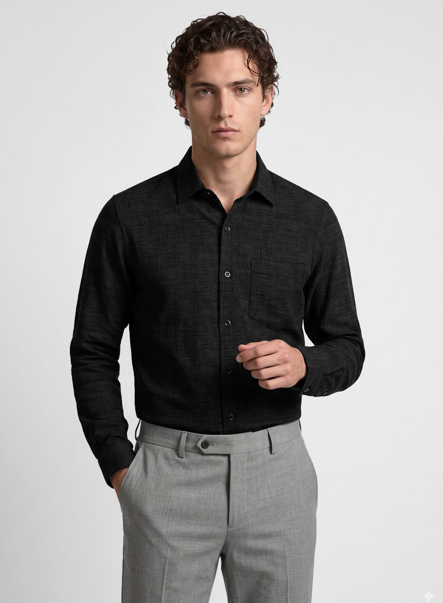 Filafil Poplene Black Shirt - StudioSuits