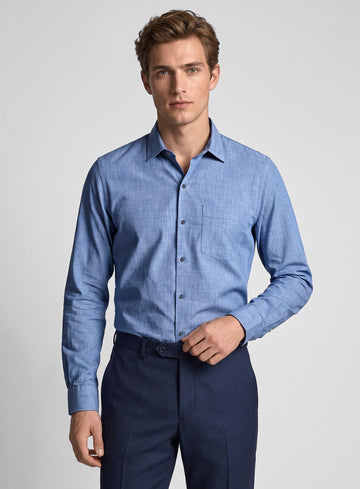 Filafil Poplene Blue Shirt - StudioSuits