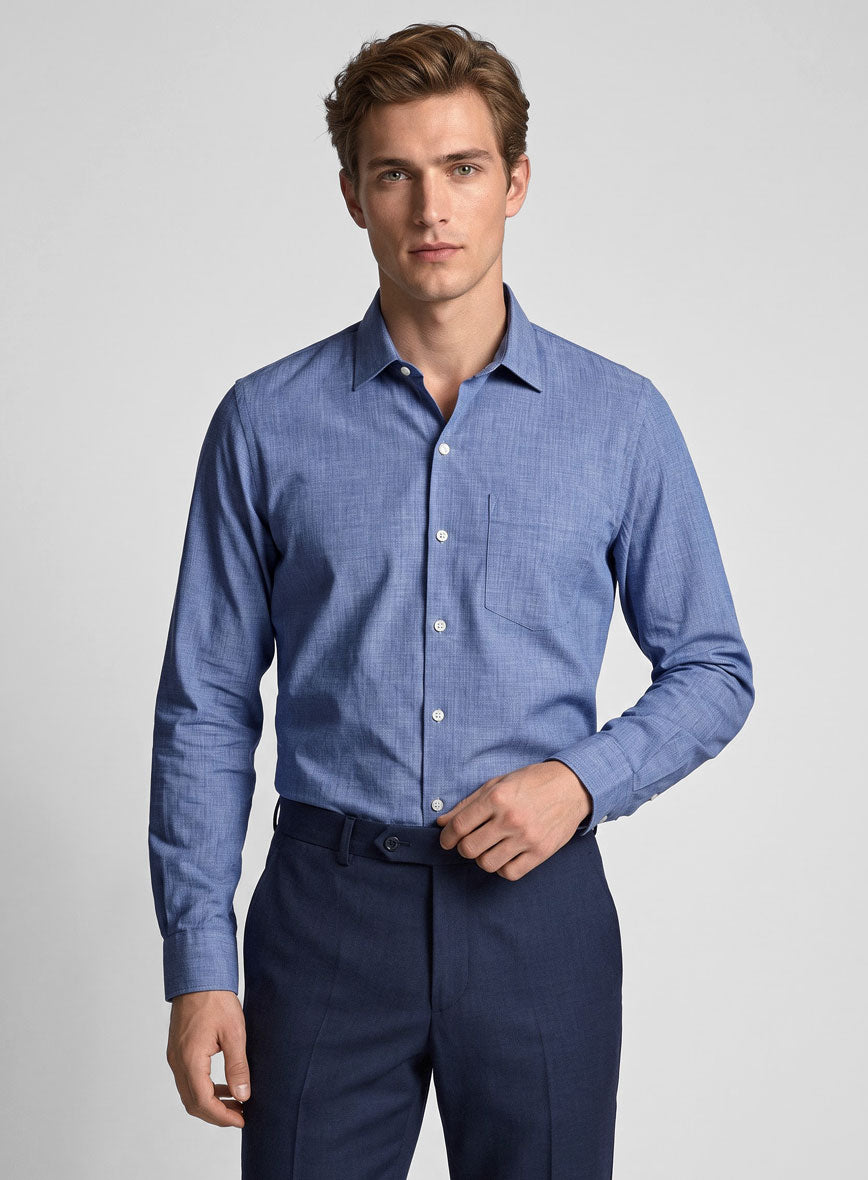 Filafil Poplene Blue Shirt - StudioSuits