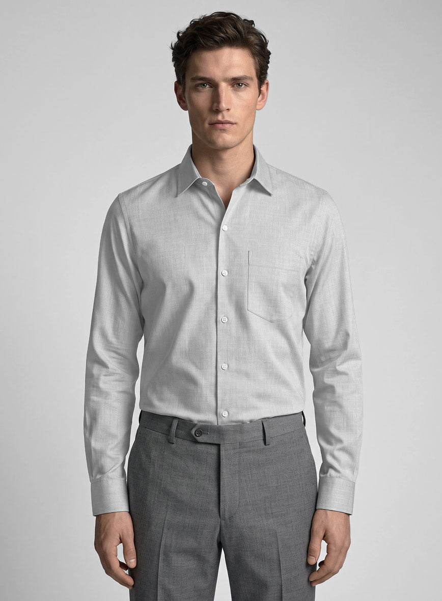 Filafil Poplene Light Gray Shirt - StudioSuits