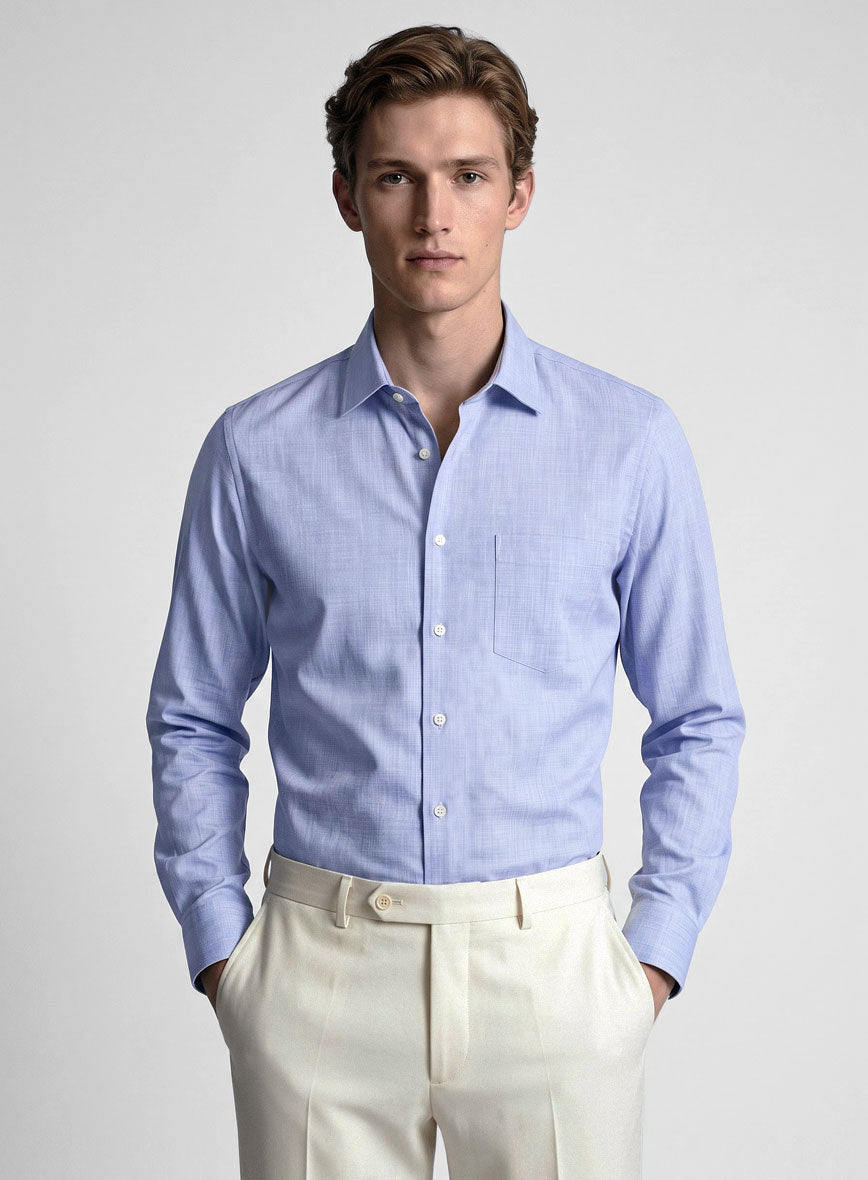 Filafil Poplene Sky Blue Shirt - StudioSuits