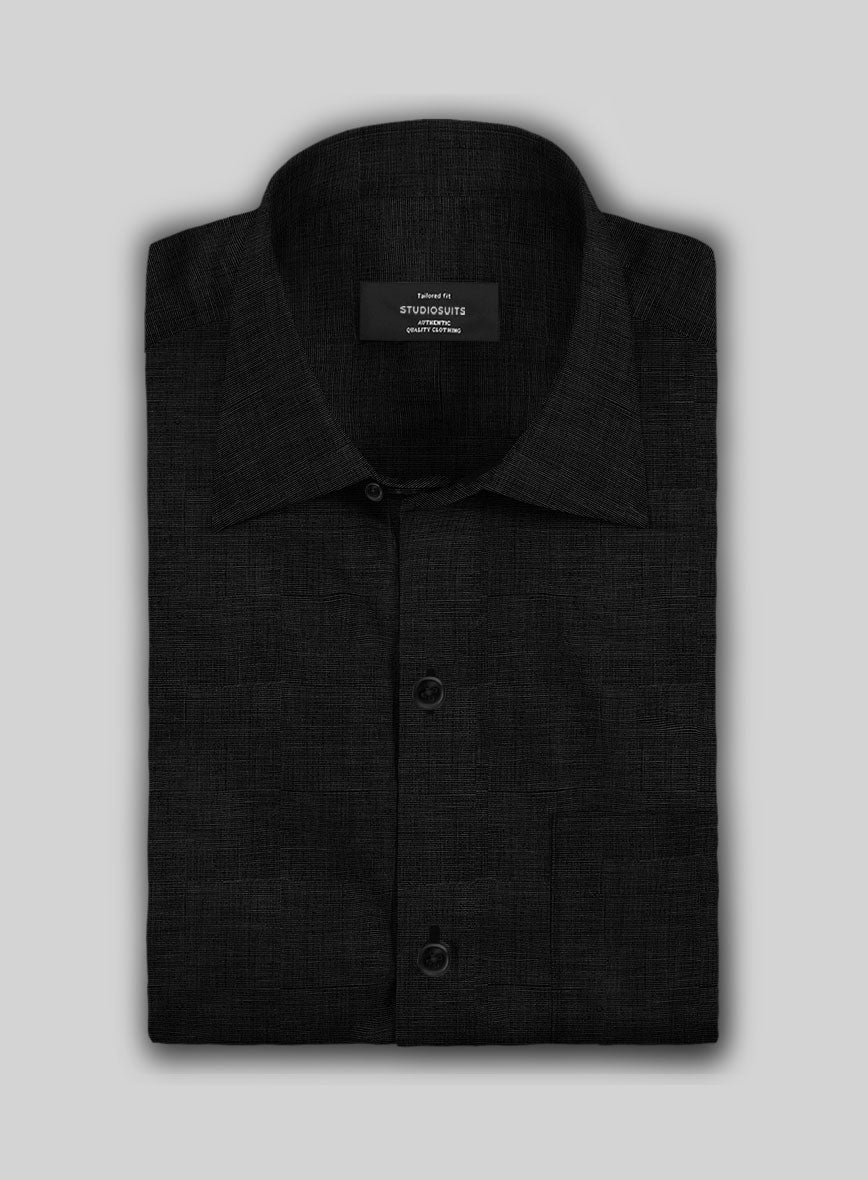 Filafil Poplene Black Shirt - StudioSuits