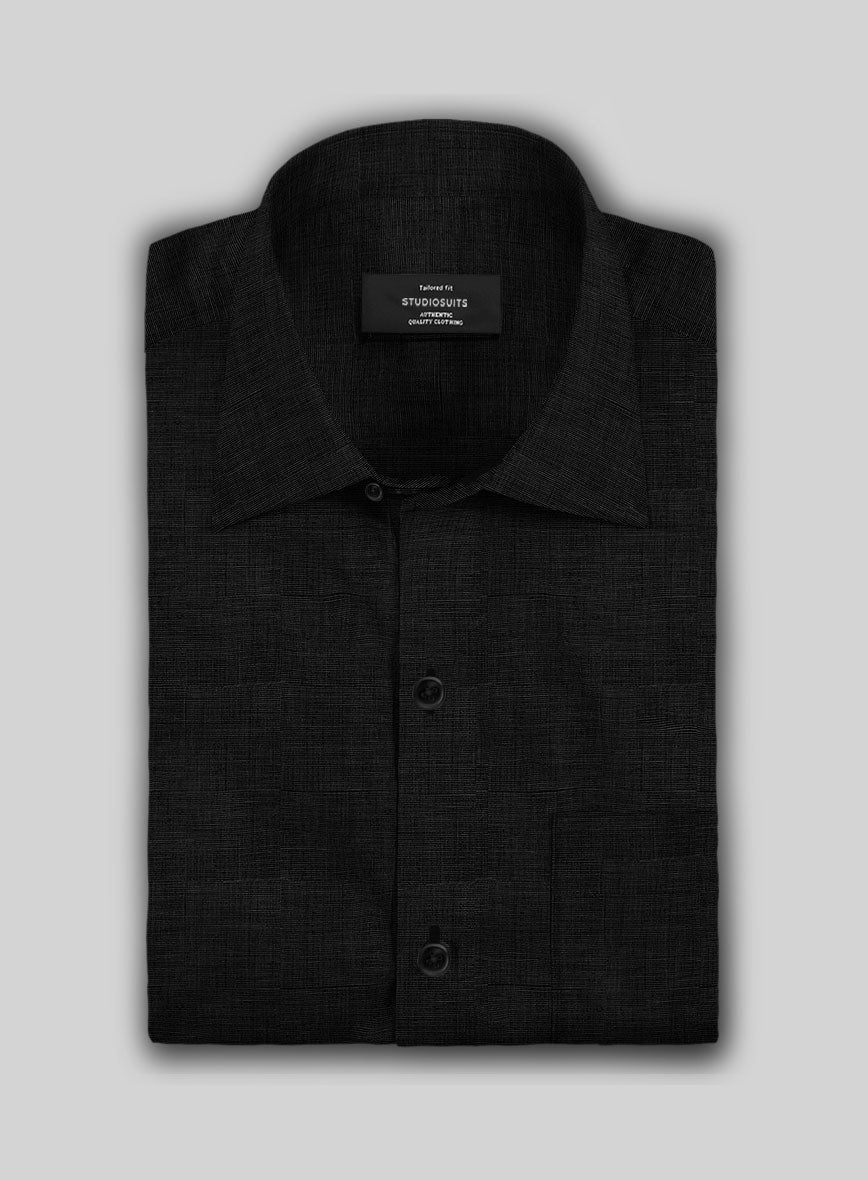 Filafil Poplene Black Shirt - StudioSuits