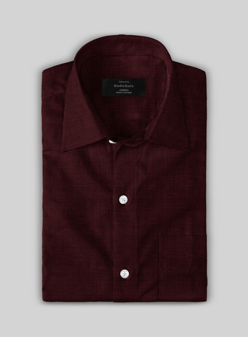Filafil Poplene Burgundy Shirt - StudioSuits