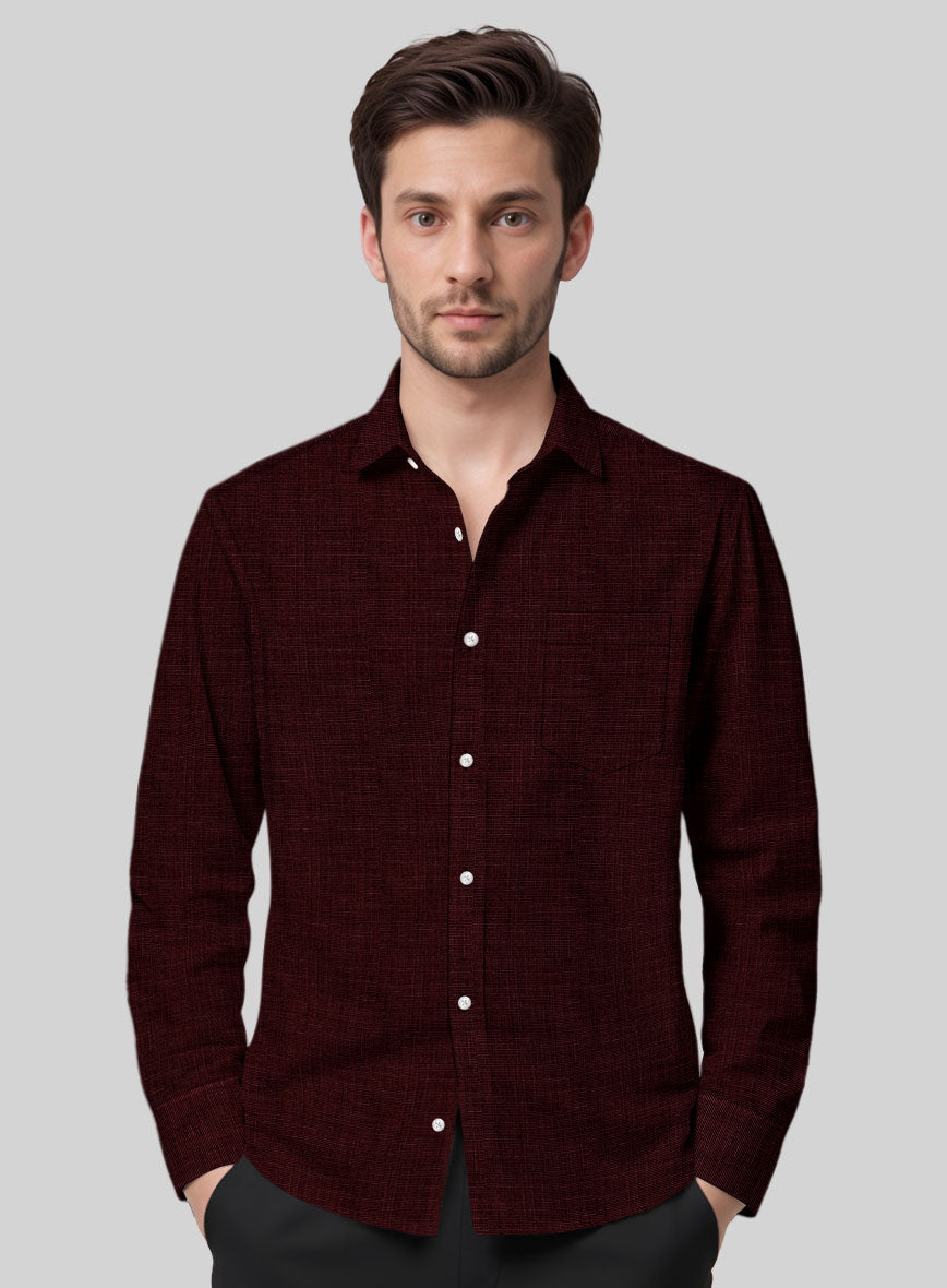 Filafil Poplene Burgundy Shirt - StudioSuits