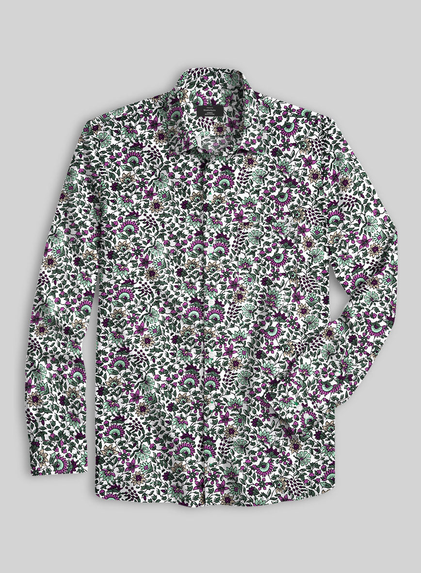 Floral Frost Cotton Lycra Shirt - StudioSuits
