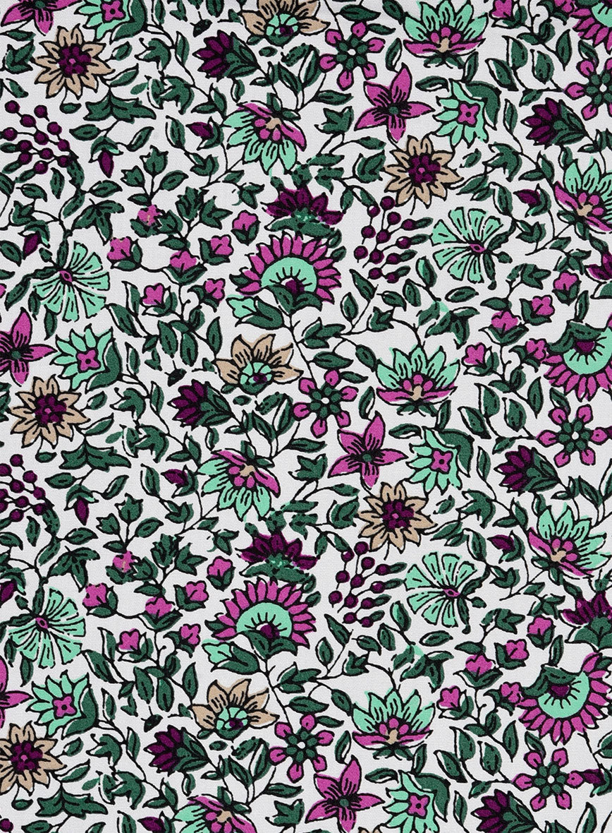 Floral Frost Cotton Lycra Shirt - StudioSuits