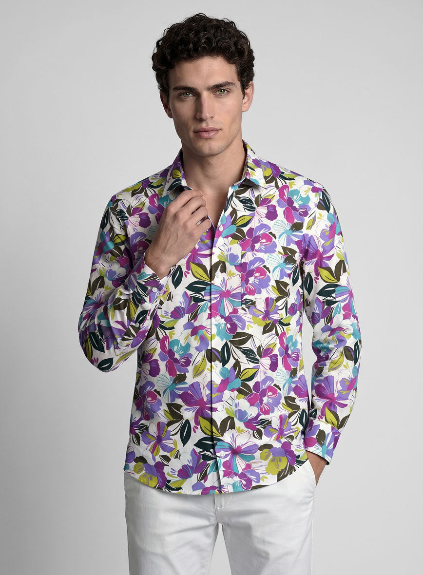 Floralush Cotton Lycra Shirt - StudioSuits