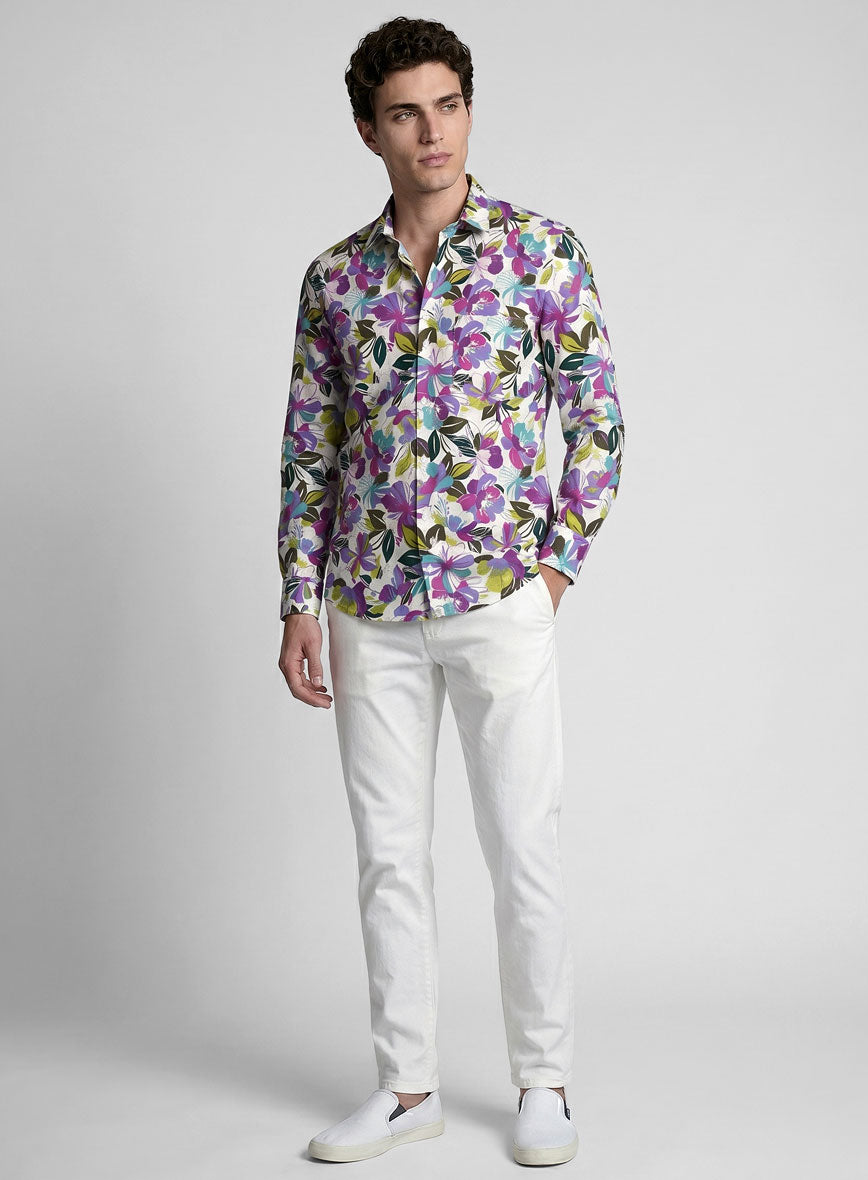 Floralush Cotton Lycra Shirt - StudioSuits