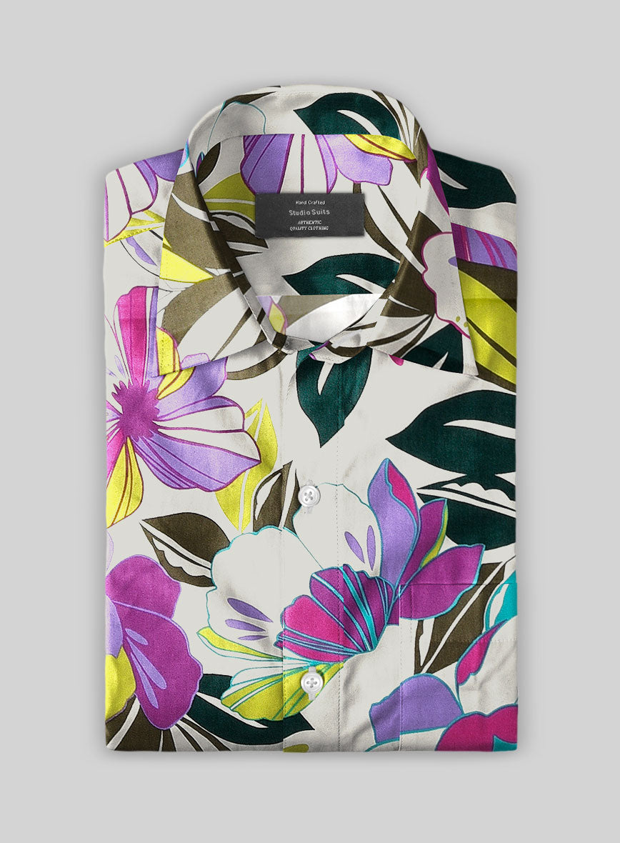 Floralush Cotton Lycra Shirt - StudioSuits