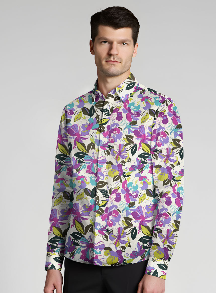 Floralush Cotton Lycra Shirt - StudioSuits