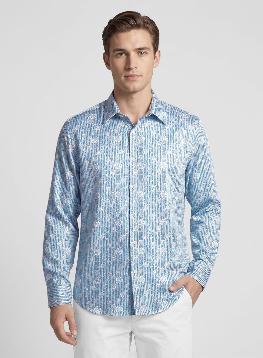 Florentis Stripe Silk Cotton Shirt - StudioSuits