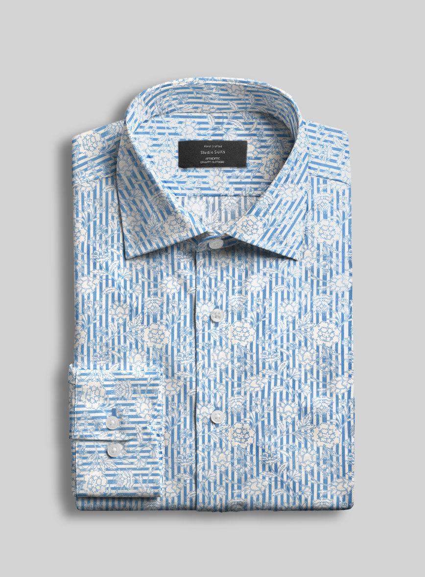 Florentis Stripe Silk Cotton Shirt - StudioSuits