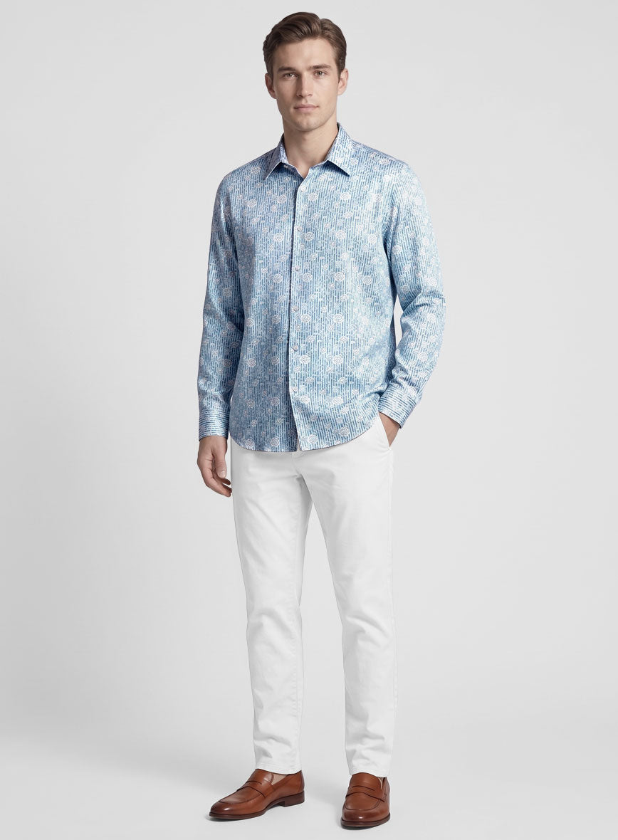 Florentis Stripe Silk Cotton Shirt - StudioSuits