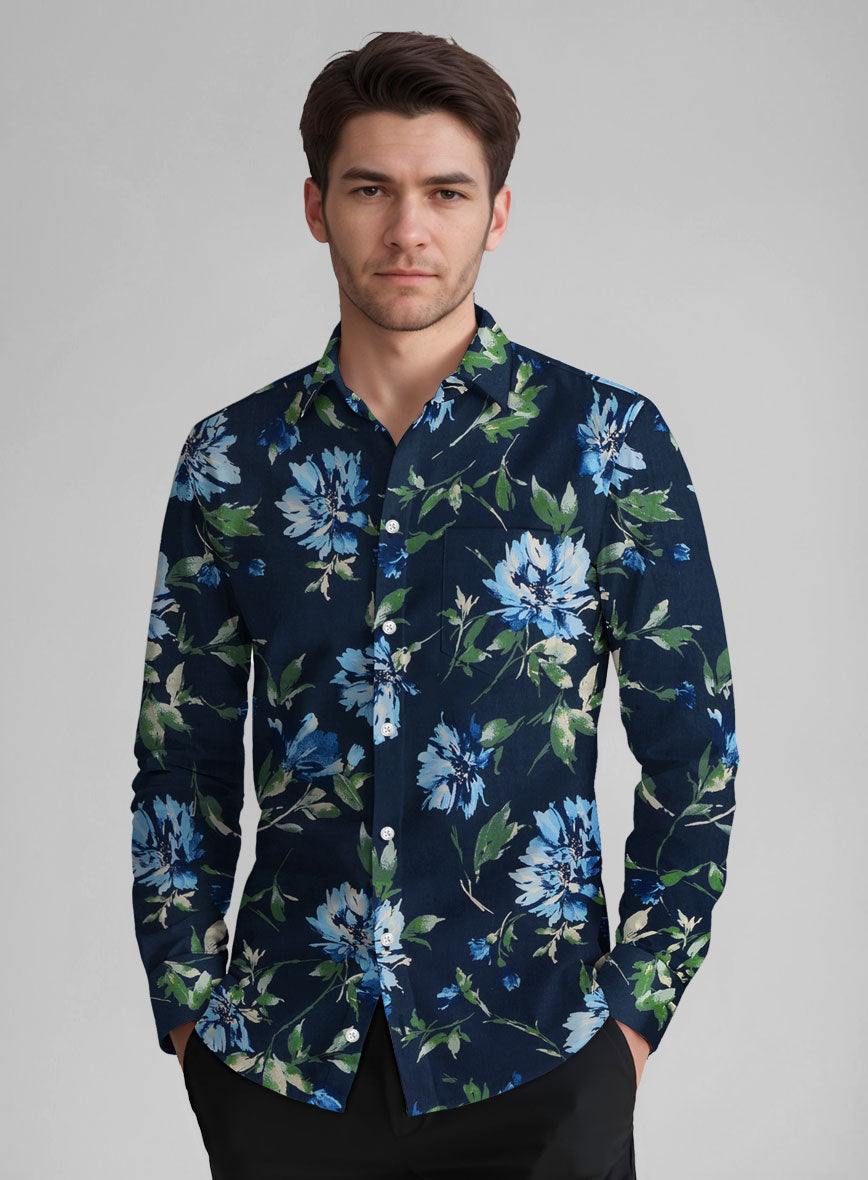 Floret Haze Cotton Lycra Shirt - StudioSuits