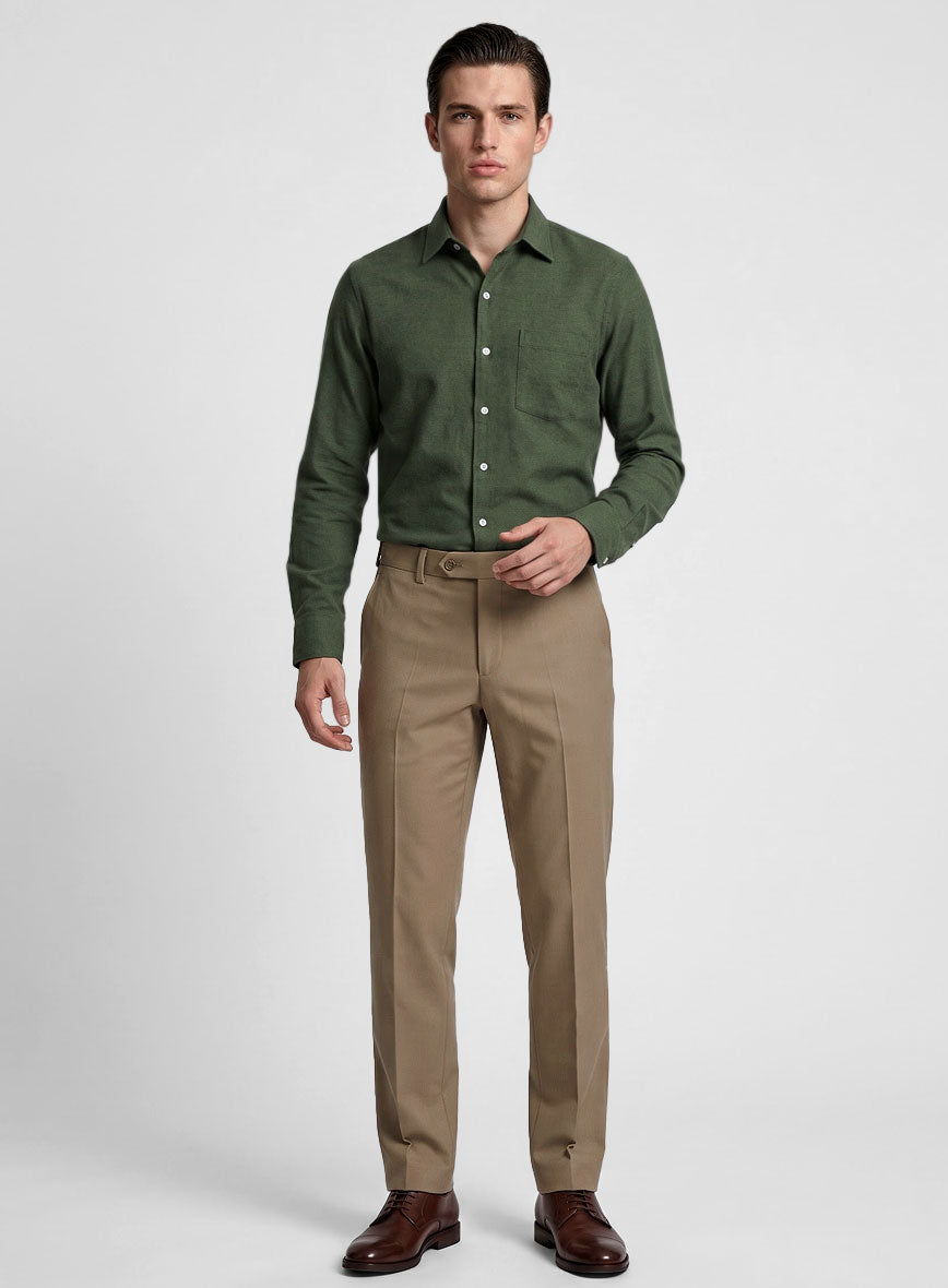 Forest Green Stretch Poplene Shirt - StudioSuits