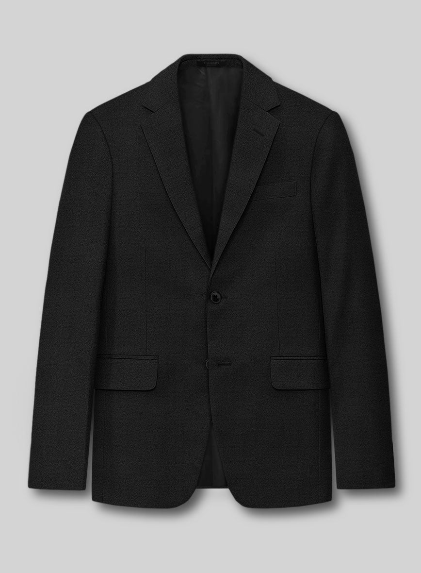 Fresco Black Wool Jacket - StudioSuits