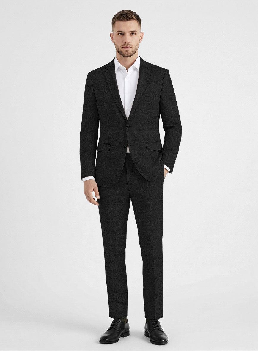 Fresco Black Wool Suit - StudioSuits
