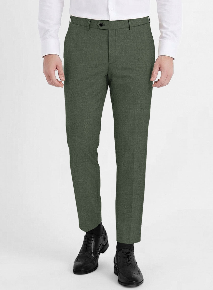 Fresco Green Wool Pants - StudioSuits