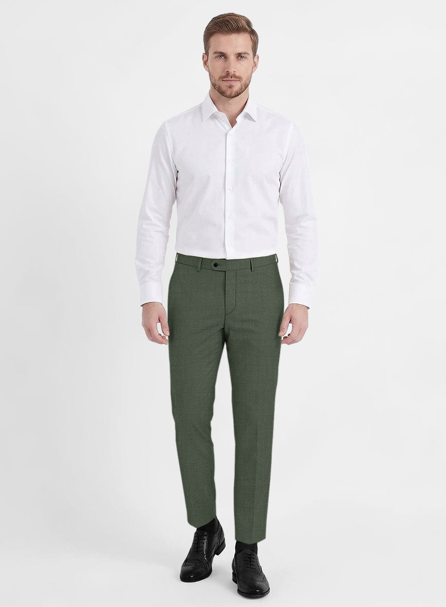 Fresco Green Wool Pants - StudioSuits