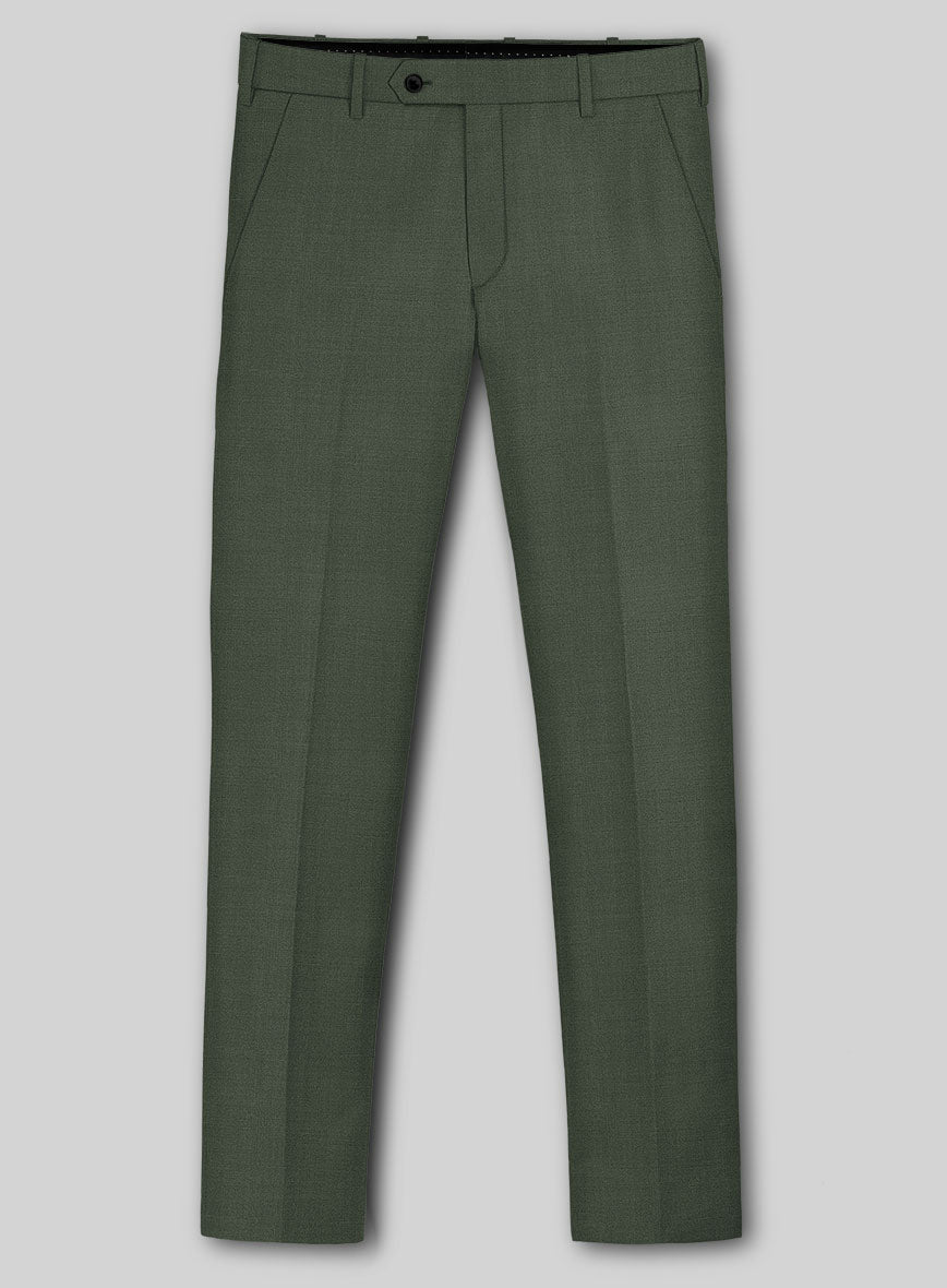 Fresco Green Wool Pants - StudioSuits