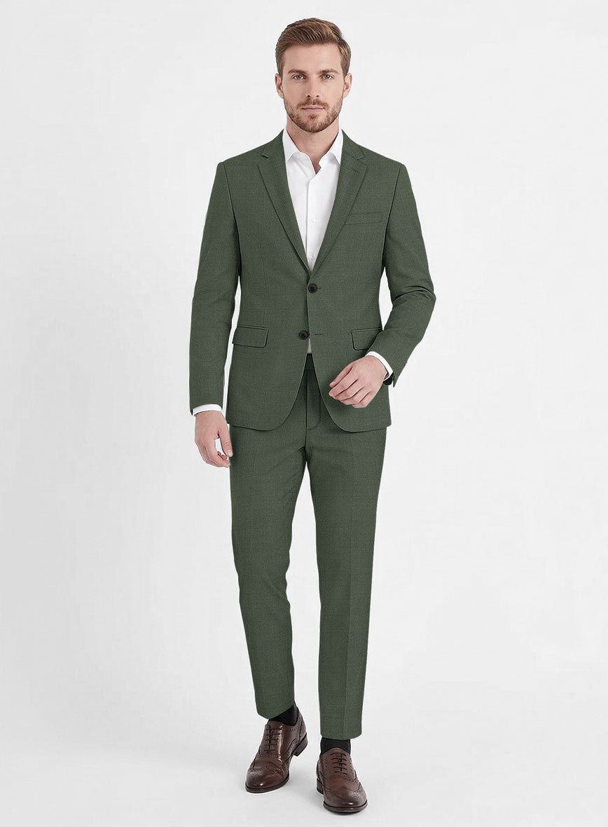 Fresco Green Wool Suit - StudioSuits
