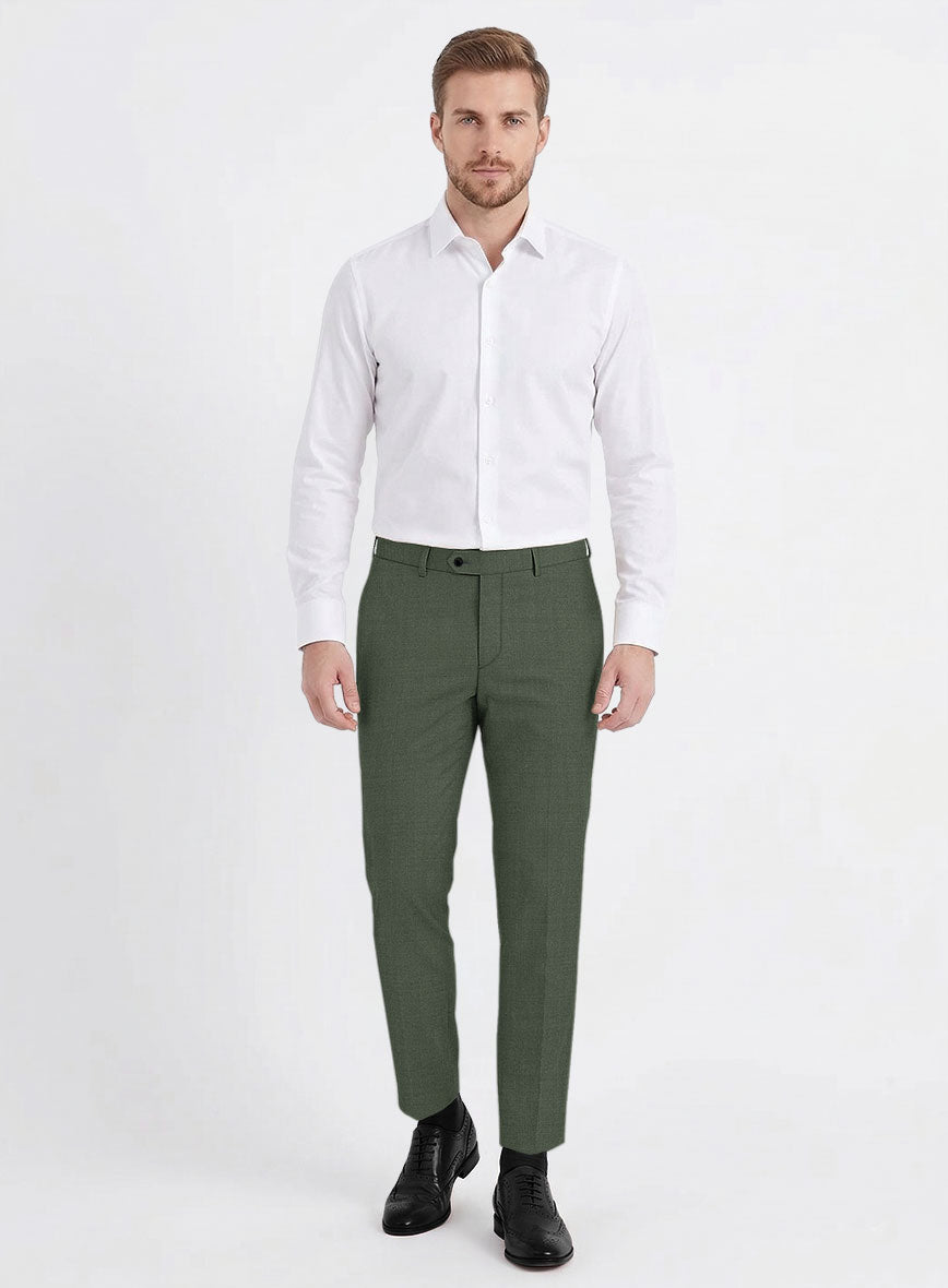 Fresco Green Wool Suit - StudioSuits