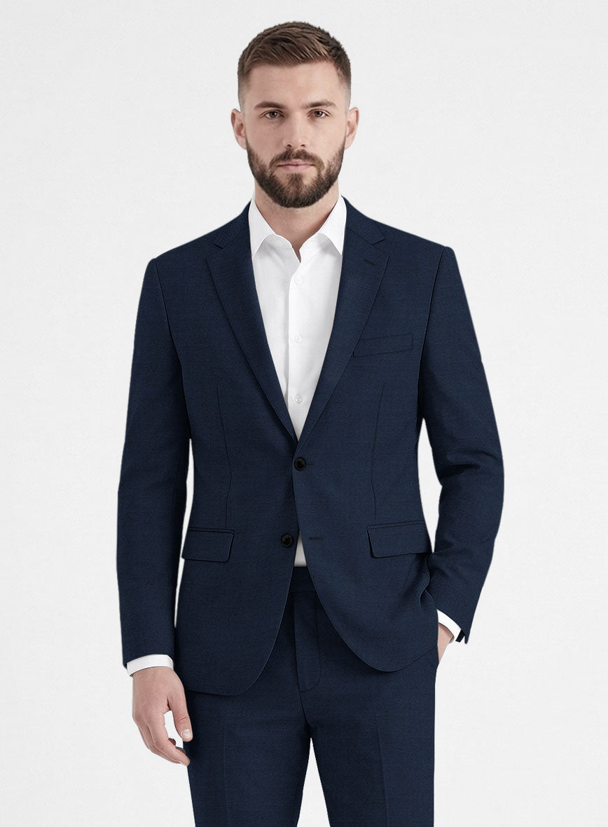 Fresco Island Blue Wool Suit - StudioSuits