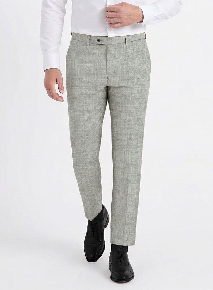 Fresco Light Gray Wool Pants - StudioSuits