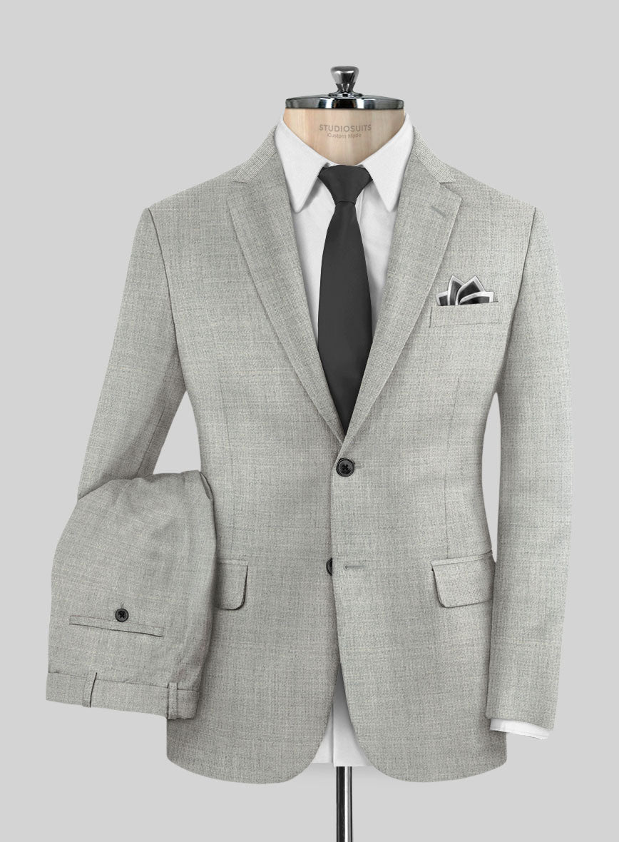 Fresco Light Gray Wool Suit - StudioSuits