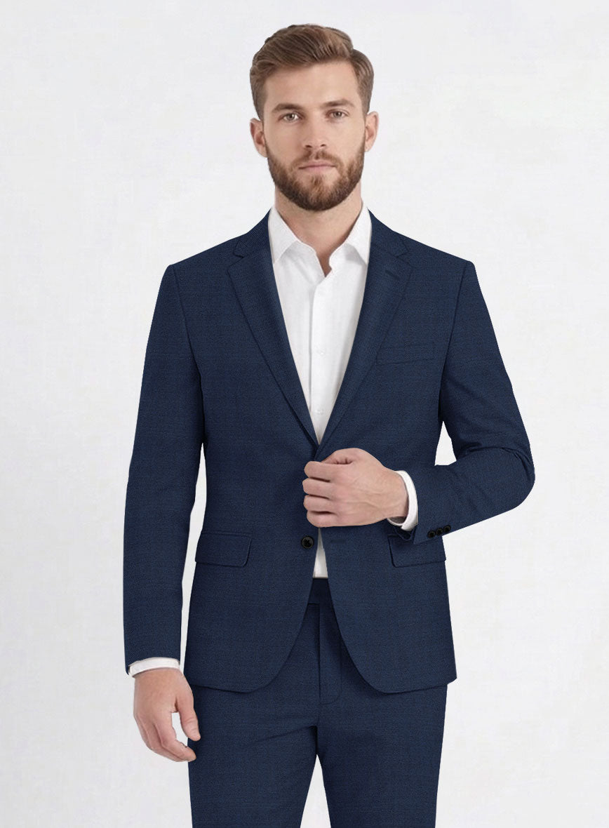 Fresco Mine Blue Wool Jacket - StudioSuits