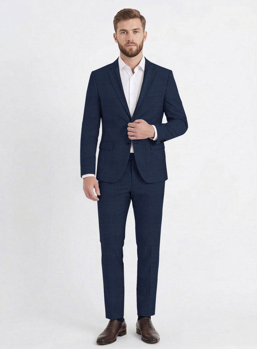 Fresco Mine Blue Wool Suit - StudioSuits