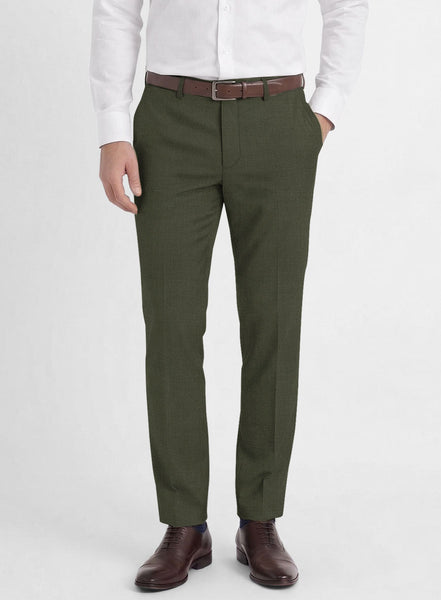 Fresco Olive Wool Pants – StudioSuits