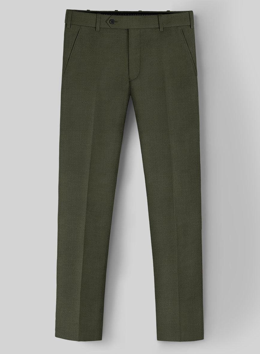 Fresco Olive Wool Suit - StudioSuits