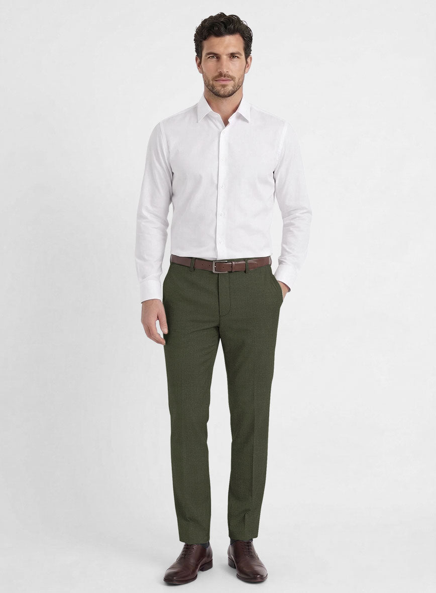 Fresco Olive Wool Suit - StudioSuits