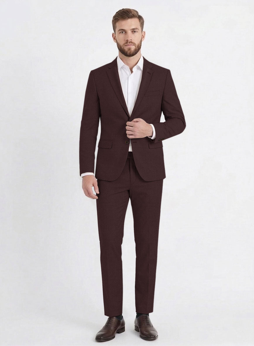 Fresco Wine Wool Suit - StudioSuits