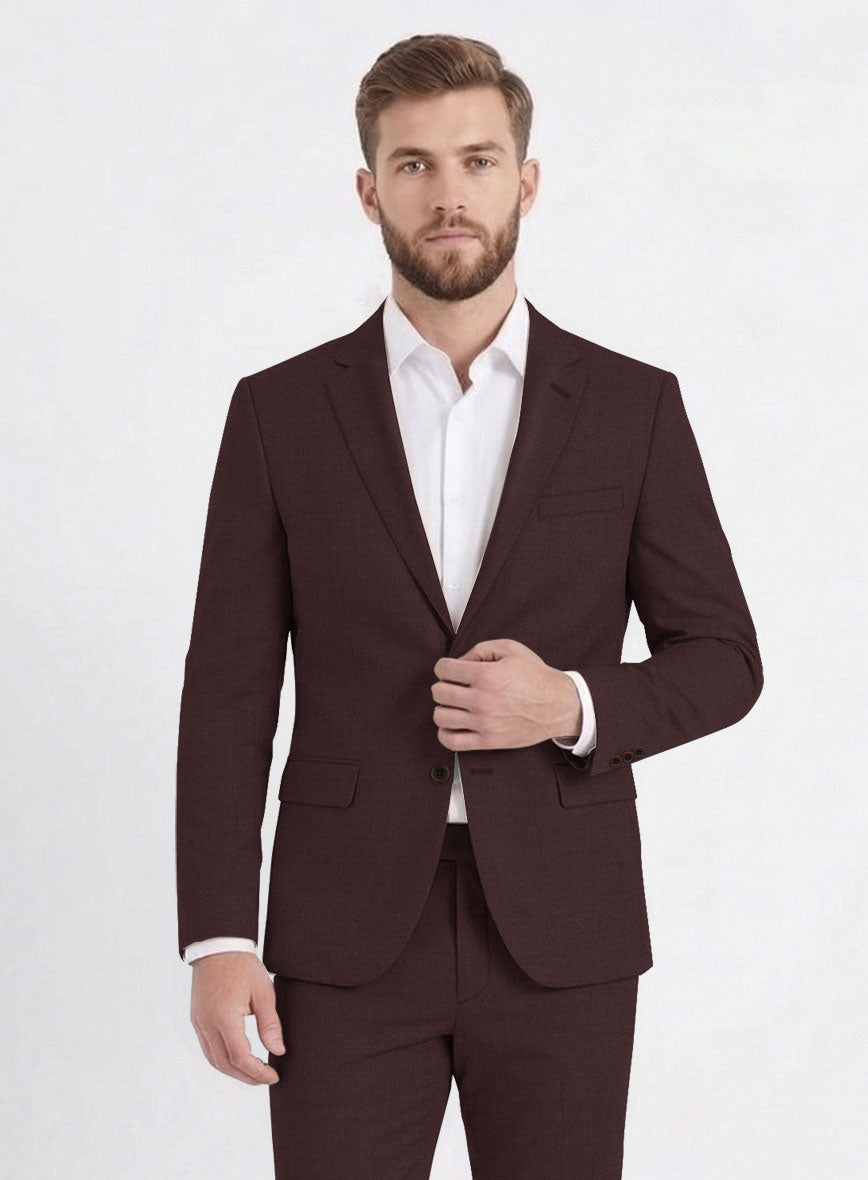 Fresco Wine Wool Suit - StudioSuits