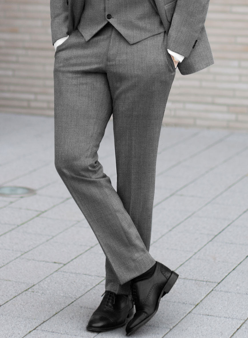 Fresco Gray Wool Pants - StudioSuits