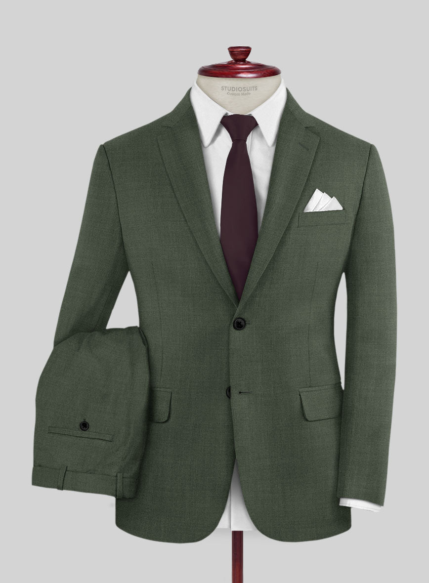 Fresco Green Wool Suit - StudioSuits