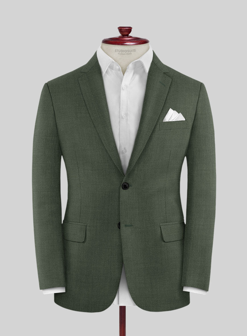 Fresco Green Wool Suit - StudioSuits