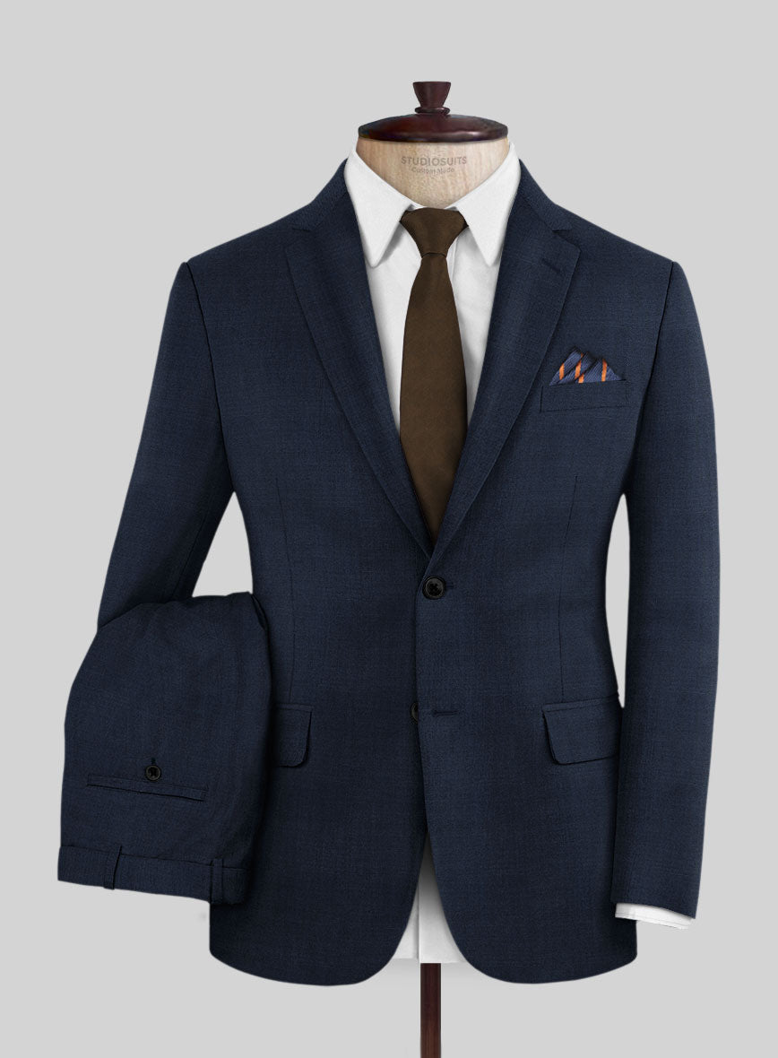 Fresco Island Blue Wool Suit - StudioSuits