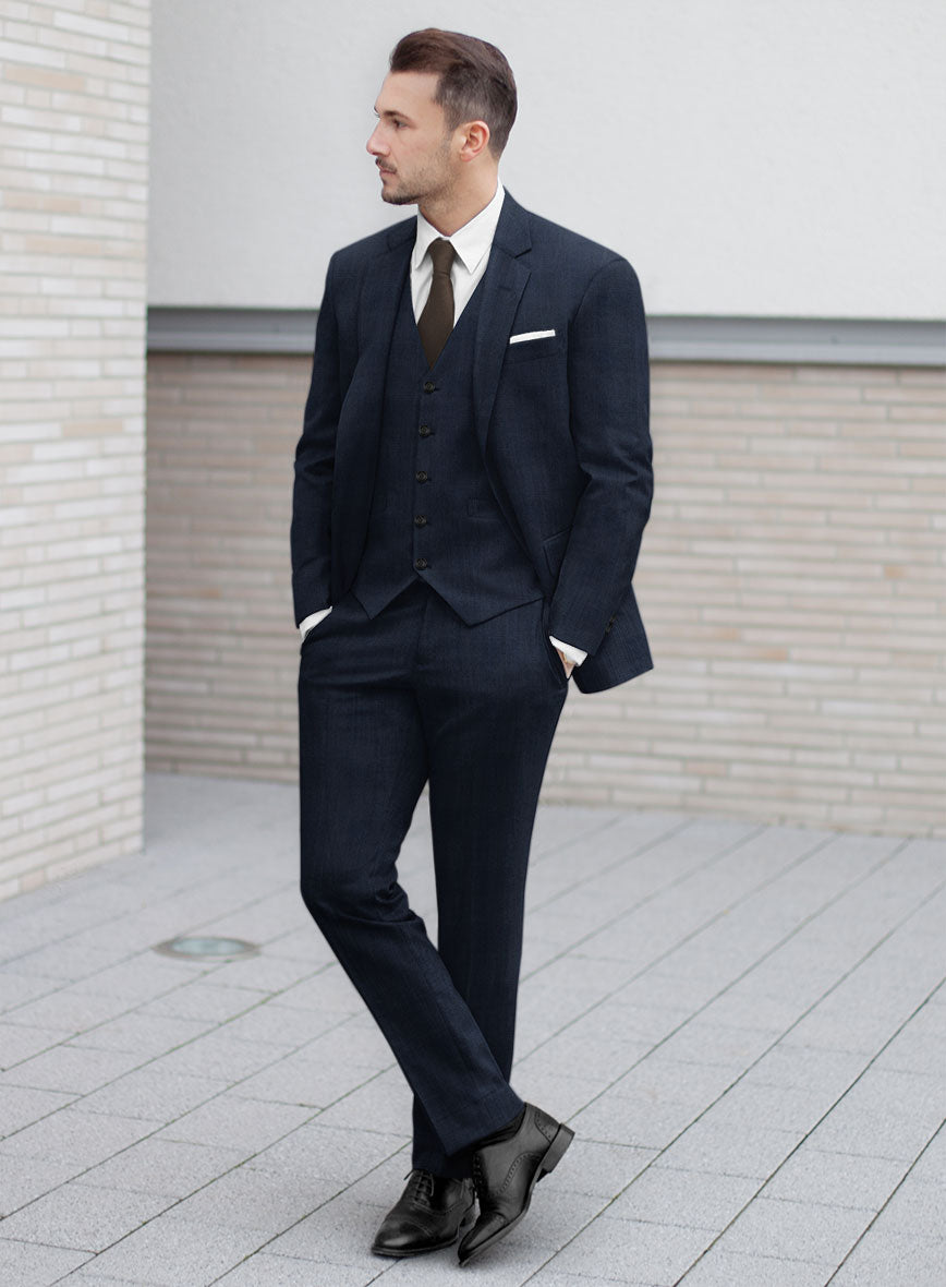 Fresco Island Blue Wool Suit - StudioSuits