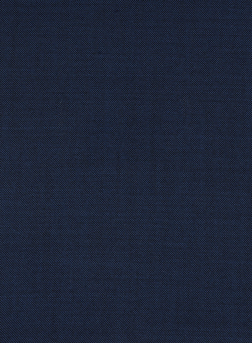 Fresco Mine Blue Wool Pants - StudioSuits