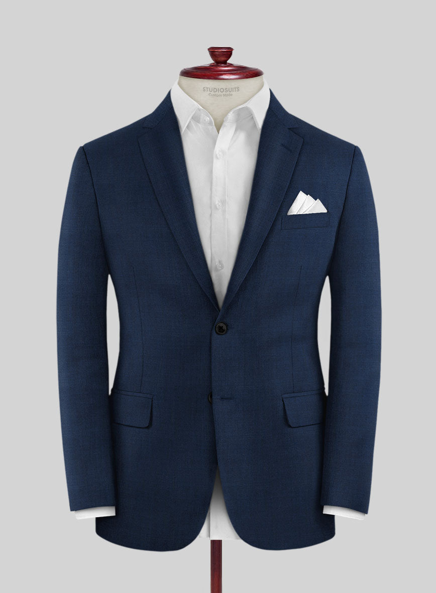 Fresco Mine Blue Wool Suit - StudioSuits