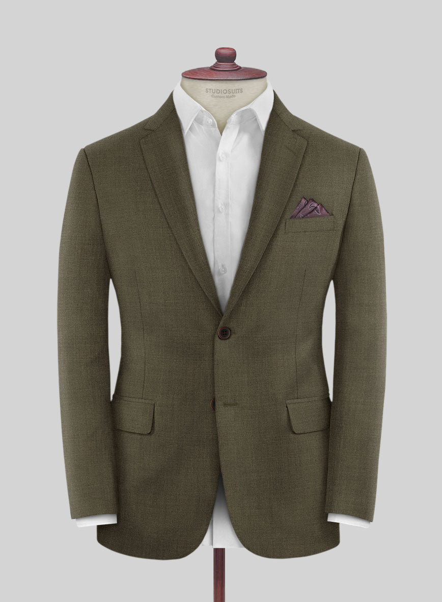 Fresco Olive Wool Jacket - StudioSuits