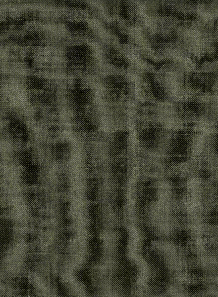 Fresco Olive Wool Pants - StudioSuits