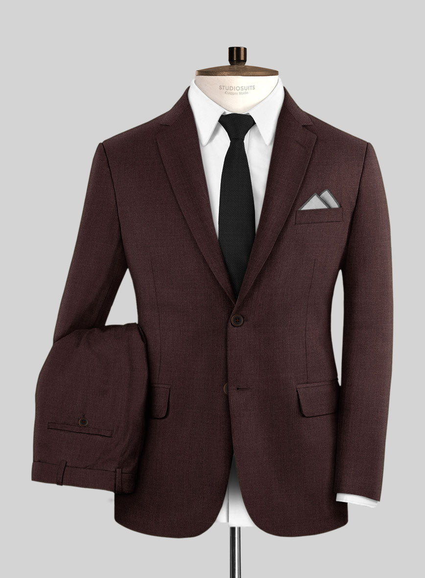 Fresco Wine Wool Suit - StudioSuits