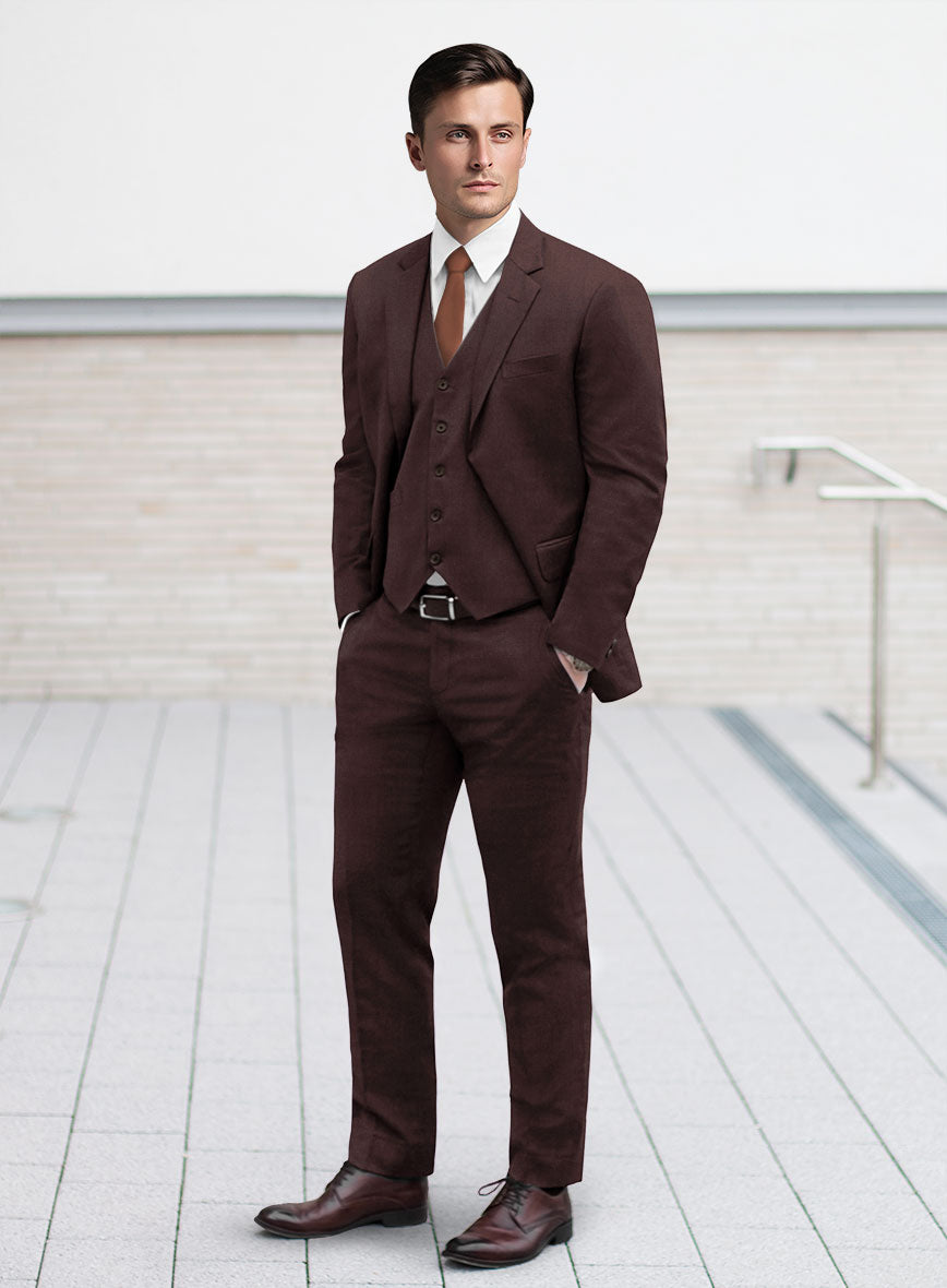 Fresco Wine Wool Suit - StudioSuits